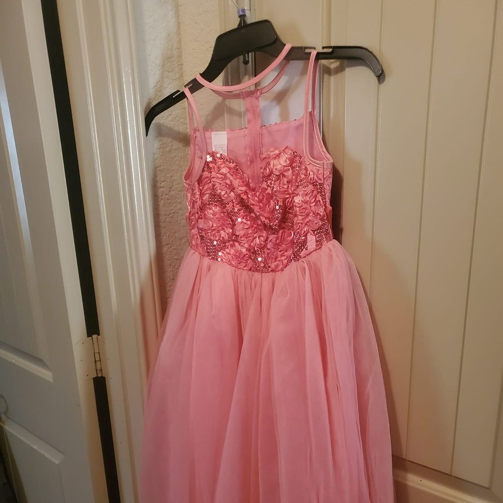Girls Coral Formal Dress